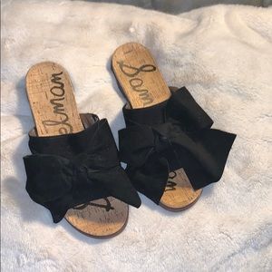 Sam Edelman Henna Black suede sandals w Bow 8